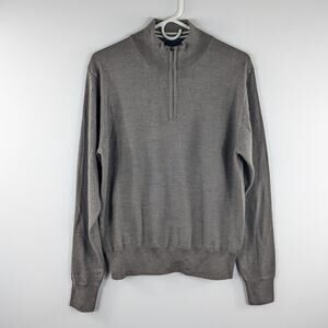 Tom James Size S Merino Wool Quarter Zip Sweater Made in Italy Mens KnitTop